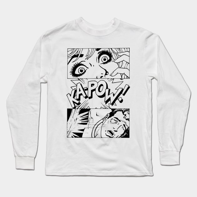 Vintage Comic Book Page Long Sleeve T-Shirt by ashleyboutilier5